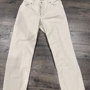 Ralph Lauren Cream Straight Leg Pants, green label, vintage Ralph Lauren